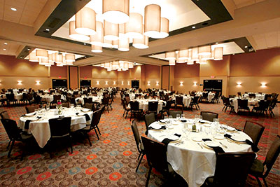Tables in the Convention Center
